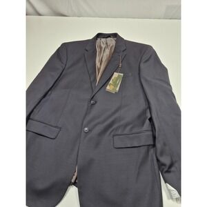 Prontomoda Blazer Mens 44 Long Navy Merino Wool Super 140s Sport Coat NWT